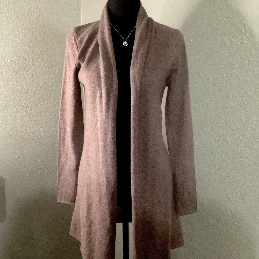 NWT LUSSO Cashmere Open Front Cardigan in‎ heather caramel